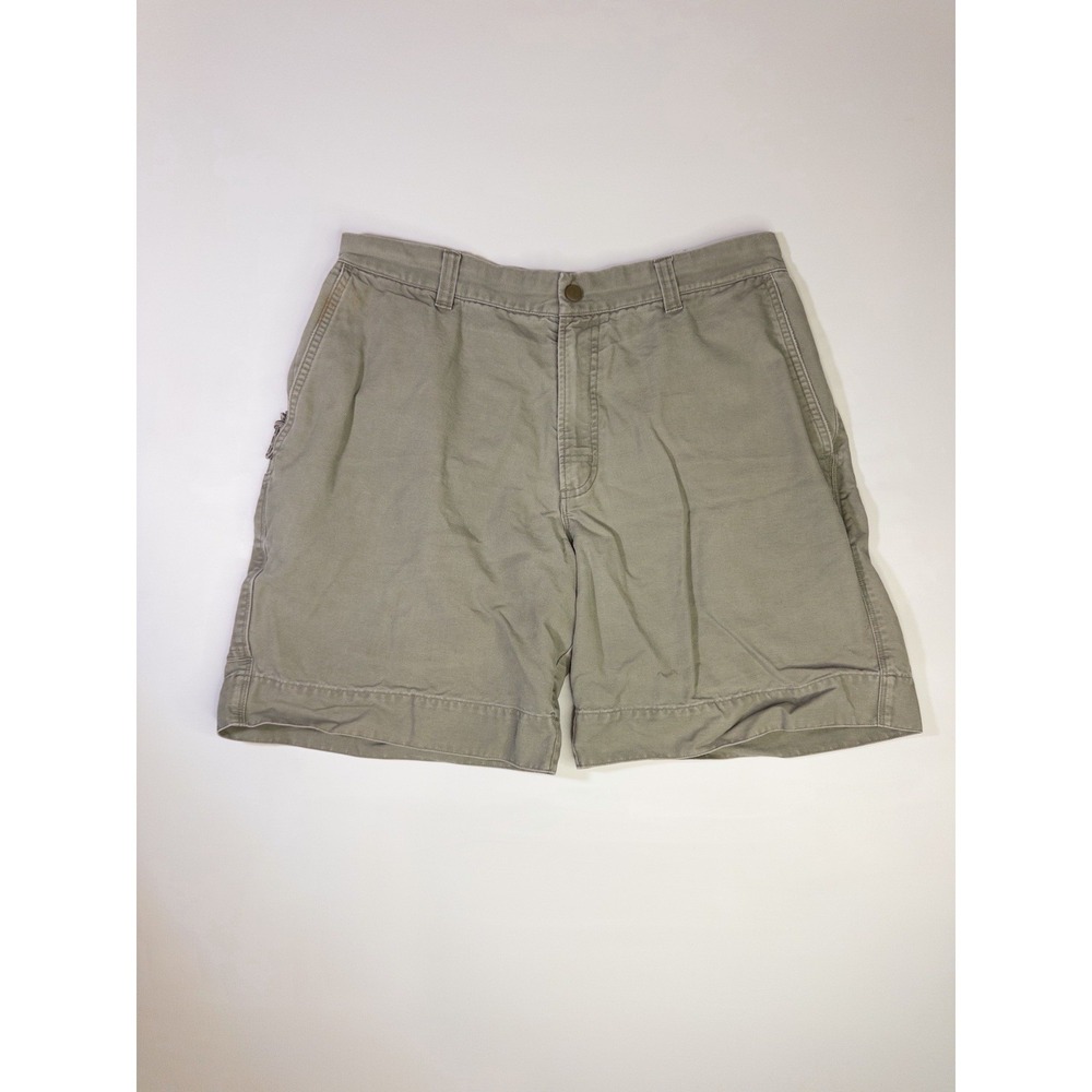 Columbia Mens 34 Khaki Canvas Utility Hiking Shorts 7 Inch Inseam Tan
